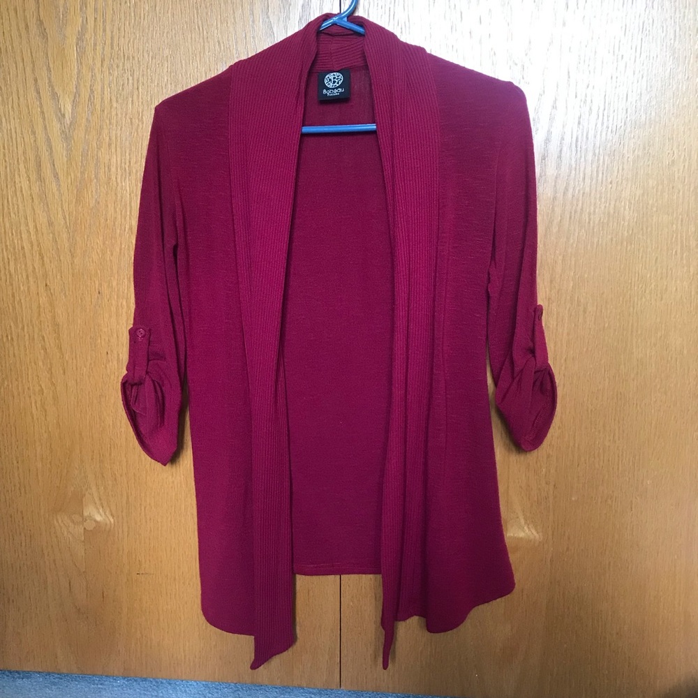 Bobeau Petite Red Violet Cardigan PXS